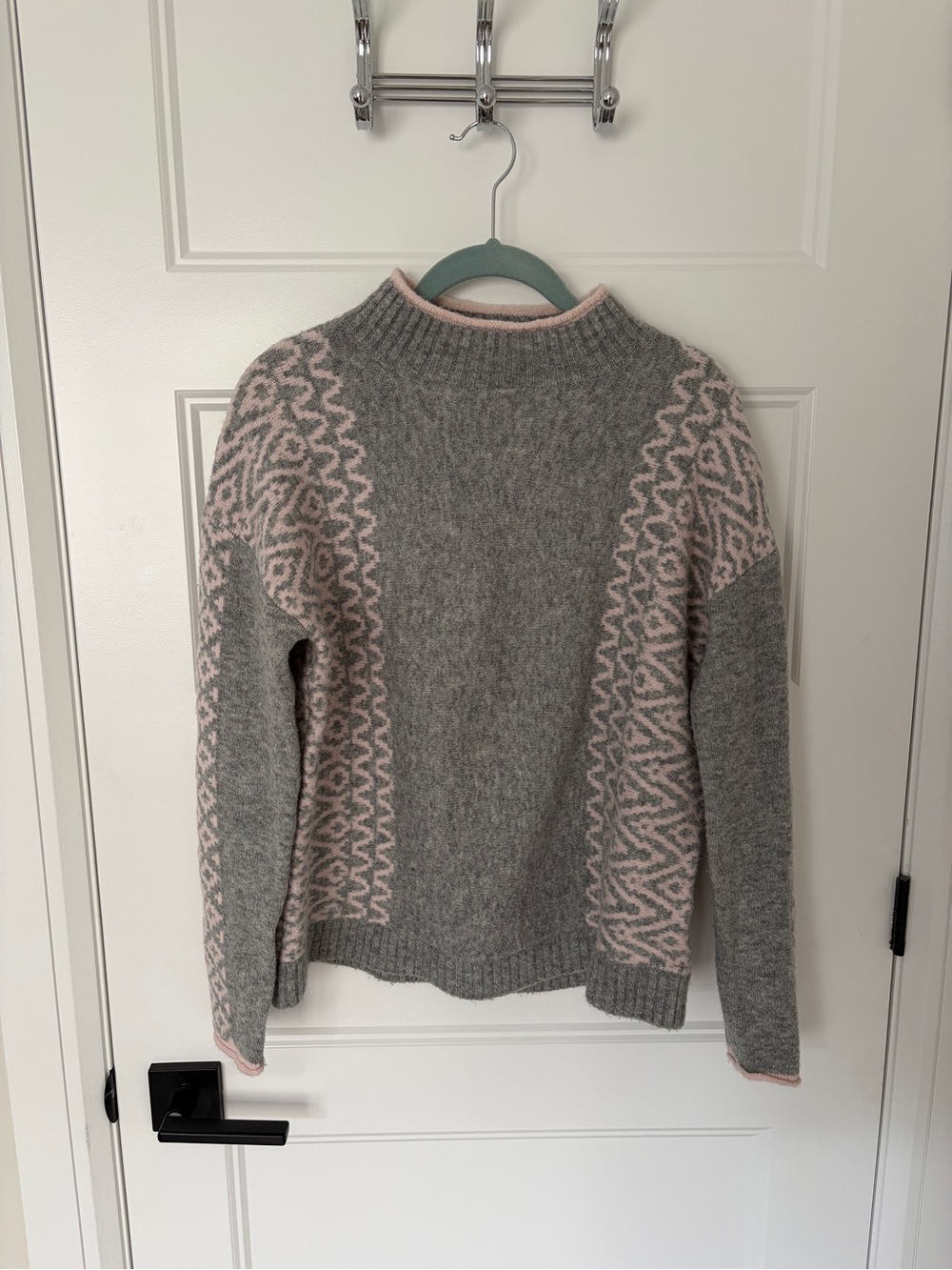 Christian Siriano Gray & Light Pink Knit Sweater